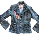 186  Vtg Rene Derhy Patchwork 2 Piece Set Skirt Jacket Beaded Bows Herringbone S