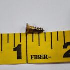 Vintage Nos  Solid Brass Wood Screws With Slotted Flat Head 3 8  X  4 - 12pk