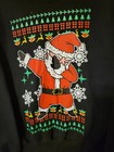 Ugly Christmas Sweater Sweatshirt Small Crew Neck Santa Claus Dapping Black C4
