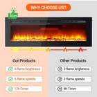 Ultra Thin 40  50  60  Electric Fireplace Wall Mounted  Recessed Electric Heater