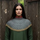 Chainmail Collar   9 Mm Riveted Ring With Brass Trim  Bishops  Halloween Gifts