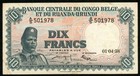 Nice 1958 Belgian Congo Ruanda-urundi Central Bank 10 Francs Banknote P 30b Xf
