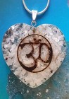 Om Symbol Orgonite Pendant Moonstone Heart With Om Pendant  Moonstone Necklace