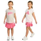 Nwt Girl s Adidas 3 Piece Set Tee Shirts And Skort Pink White Gray Size 6