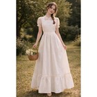 Vintage Prairie Apron Dress White Cottagecore Pinafore Farmhouse Boho