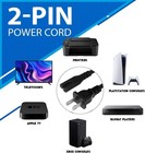 5ft Premium 2-prong Ac Power Adapter Cord Cable Lead For Sony Playstation 4 Ps4