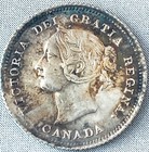 1880-h Canada 5 Cents Silver Coin Obverse  3 Victoria