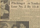 Vintage 1956 World Series Game 2 - Yankees Beat Brooklyn Dodgers Newspaper