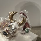 Fitz And Floyd Deer Santa Ceramic Salt   Pepper Shakers Set 2pc W  Box
