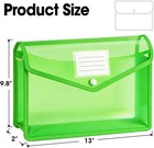 Azen 12-pack Plastic Expanding File Folders  Snap Closure  A4 letter