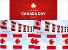 Canada Football Supporters Flag   Bunting Twin Pack Maple Leaf Party Decor