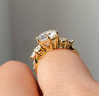 9mm Round Cut Gra Certified Moissanite Engagement Ring Set 925 Sterling Silver