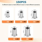 450pcs Stainless Steel Rivet Nut Kit Metric Rivnuts Nutsert Assorted M3-m8 Set