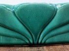 Vintage Oval Green Scalloped Edge Ribbed Flower Planter 897 Usa Mcm 10 75 