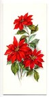 Vintage Christmas Greeting Card Poinsettias Flowers Mid Century Atomic Mod