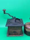 Antique Peugeot Freres Coffee Grinder   Vintage Turned Wood Lidded Container Lot