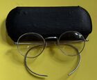 Antique Coc Villadium Round Wire Rim Round Lens Glasses Spectacles Case