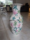 Vintage Chinese Porcelain Vase     12  Pink Peach   Floral Famille Rose Style  Bea