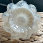 Vintage 1940 s Fenton Opalescent Clear   White Coin Dot Perfume Bottle Vase