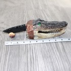 Alligator Head Handle Obsidian Blade Ornamental Knife  7763  Mountain Man Knife