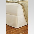 White Wrinkle-resistant Cotton Bed Skirt  queen  - Threshold