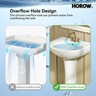 Horow 22x19 Pedestal Sink U-shape Ceramic Pedestal Bathroom Sink With Overflow