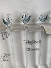 Vtg Mcm Glass Swan Highball Cocktail Stirrers Set Open Box Rare
