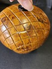 Vintage Signed Rare Faux Burl Wood Acorn Tea Caddy Hinged 7 5  Brown