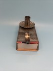 Vintage Handmade Pressed Tin Matchbox Candle Holder Chamber Stick Finger Loop