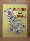 Vintage Phillips 66 Sign Metal Oil Can Filter Double Sided Garage Gas Decor