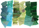 Green Mixed Stained Glass Scrap Pieces Sheets  Glass Mosaic Tiles For Art Crafts