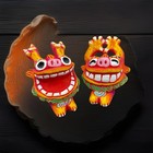 Yonago Yaki Wasshoi Red Set Of 2 Shisa S Size From Vietnam Colorful Funky Guc