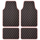  Diamondluxe Car Floor Mats  Stylish Faux Leather Car Mats With Diamond Pink