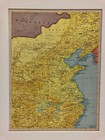 Vintage 1956 Rand-mcnally Map Of East China - Pre-matted Ready To Frame 16x12