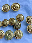 Huge Lot Brass Military Antique   Vintage Buttons Various Sizes