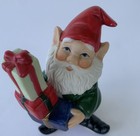 Vintage Homco Christmas Santa s Elf Gnome Holding Gifts Ceramic Figurine 5602  