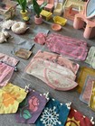 1991 Playskool Victorian Dollhouse Lot Vintage Pool Stable Horses Car Fabric 90s