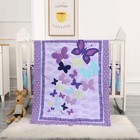 Butterfly Crib Bedding Set For Girls 3 Piece Baby Girl Bedding Sets Purple Nu   
