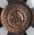 1890 Ngc Au  Honduras 1 Un Centavo Rare Pyramid Coin Pop 1 0  24110701c 