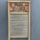 Vintage Columbus Washboard Co  Dubl Handi 18  Wood   Metal Travel Washboard