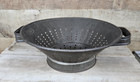 Tin Colander Tinware Metal Strainer Bowl W Handles Vintage Farmhouse Rustic