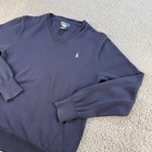 Polo Ralph Lauren Sweater Boys Large 14-16 Blue Pullover  V-neck Pima Cotton