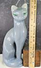 Vintage 11 5  Mcm Artmark Blue gray Ceramic Green Eyed Cats Rare