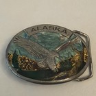 Siskiyou Buckle Co  Alaska Eagle Oval Buckle Green silver X-65