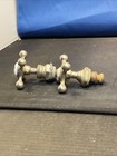 Vintage Old Antique Bathroom Sink Porcelain Hot   Cold Faucet Handles Diff Sizes