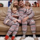 Family Matching Christmas Pajamas Set - Mom Dad Kids Baby - Reindeer Fair Isle