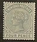 Travelstamos  1883 Trinidad Stamps Sg110 4d Wmk Mint Original Gum Hinged Mogh