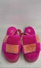Ugg Fluff Yeah Slide Checkerboard Pink Peach Sheepskin Sandals Women s Size 7