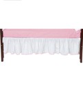 White Cotton Crib Skirt  ruffle W  Pink Trim - Babydoll Bedding Forever Mine