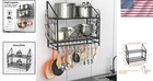 Pot Rack Wall Mounted Kitchen Organizer With Hooks And Shelf Storage